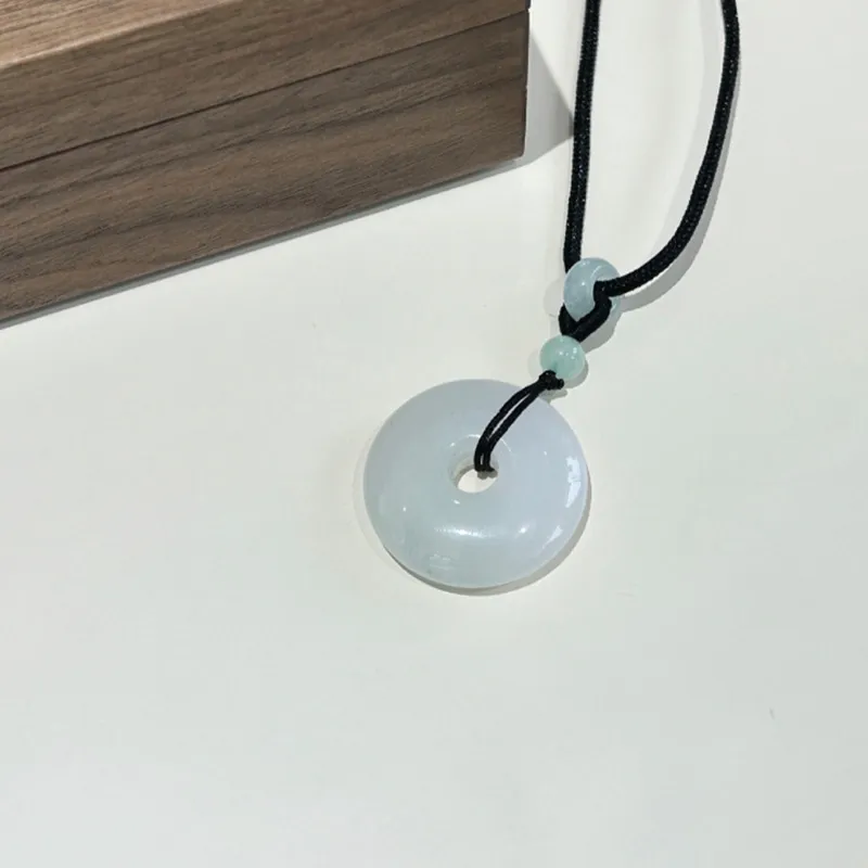 MOONS FAME Bean Type Jadeite Necklaces Unisex-3