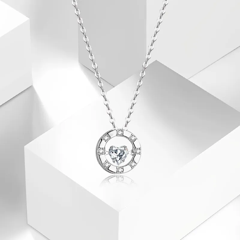 WANLIACC Alloy Heartbeat Time Necklace Women's-2