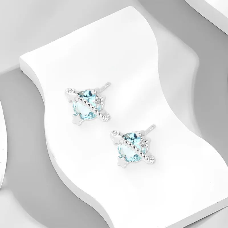 WANLIACC Alloy Planet Stud Earrings Women's-1