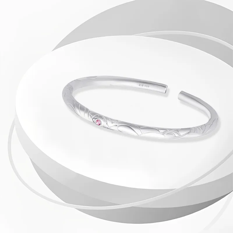 WANLIACC S999 Fine Silver Bangles Unisex-2