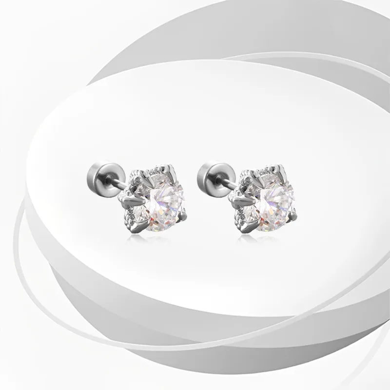 Alloy Zircon Dragon Claw Stud Earrings Unisex-2