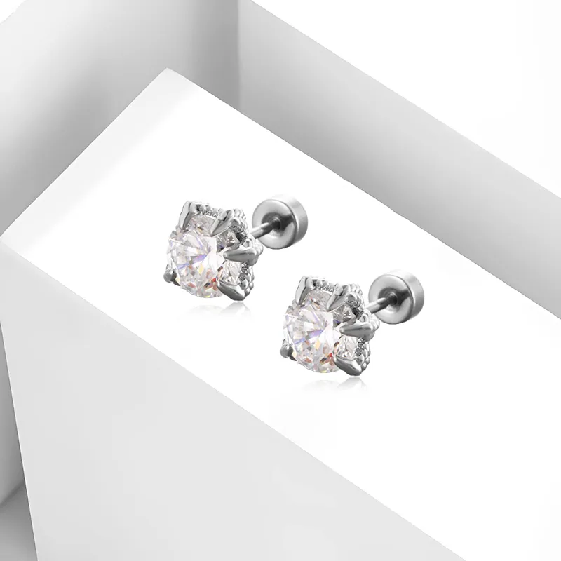 Alloy Zircon Dragon Claw Stud Earrings Unisex-1