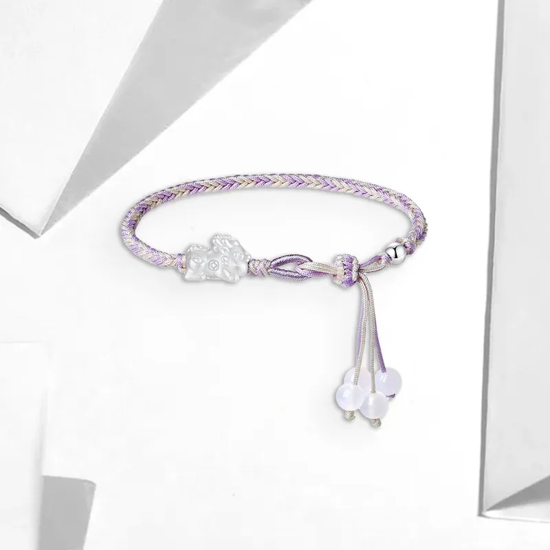 WANLIACC S999 Fine Silver Auspicious Auspicious Animal Hand Rope Women's-2