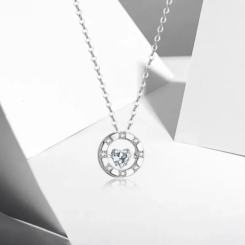 WANLIACC Alloy Heartbeat Time Necklace Women's-1