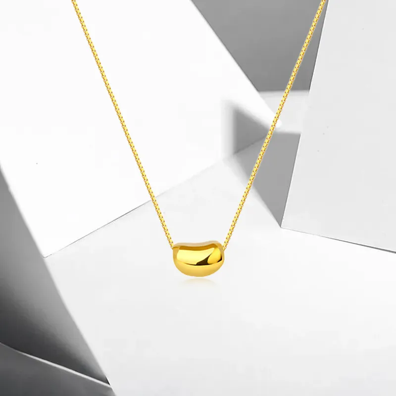 WANLIACC Alloy Small Gold Bean Necklace Women's-2