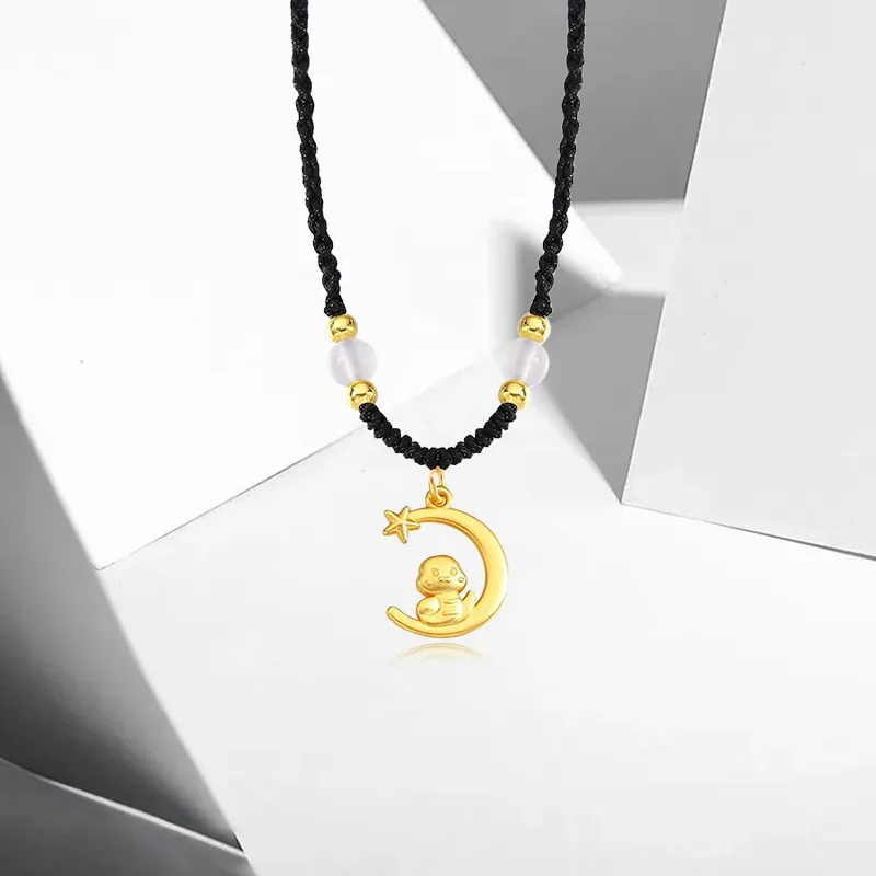 WANLIACC Alloy Moon Snake Necklace Women's-2