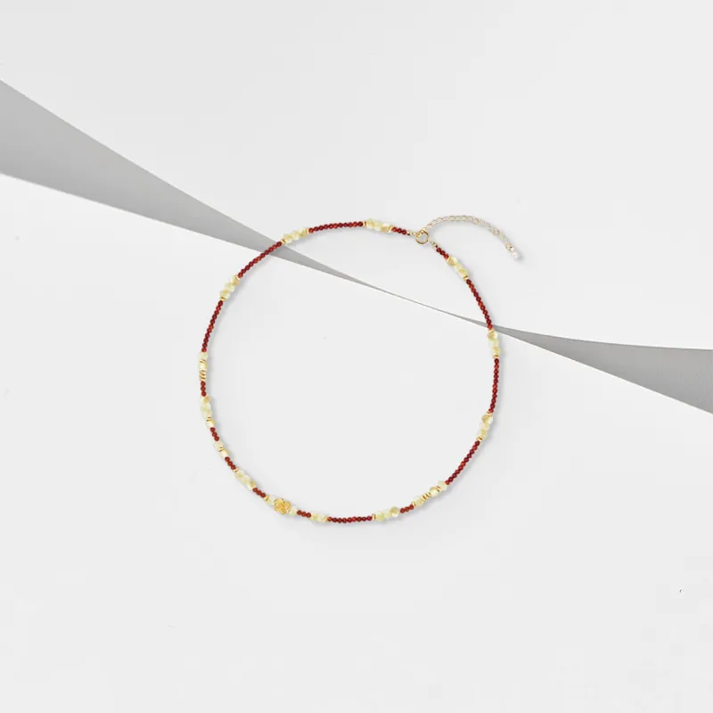 WANLIACC Agate Four Leaf Clover Necklace Women's-2