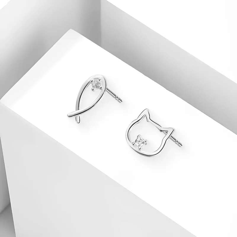 WANLIACC S999 Fine Silver Stud Earrings Women's-1