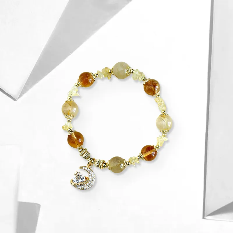 WANLIACC Alloy Star Moon Beaded Bracelet Women's-1