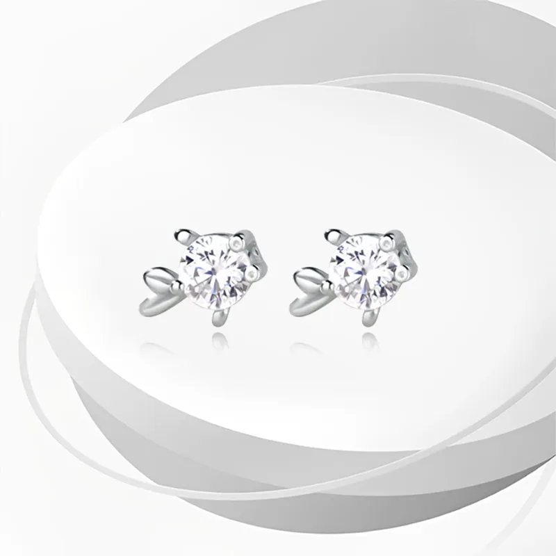 WANLIACC S999 Fine Silver 'Forever With You' Stud Earrings Women's-2