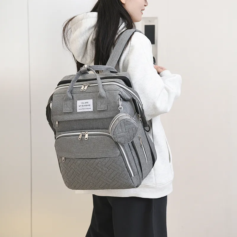 KINGSONS Oxford Backpack Unisex Gray/Black/Purple/Dark Blue/Pink-5