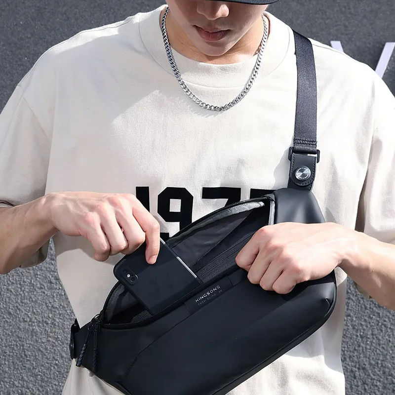 KINGSONS Polyester Sling Bag Men's-1