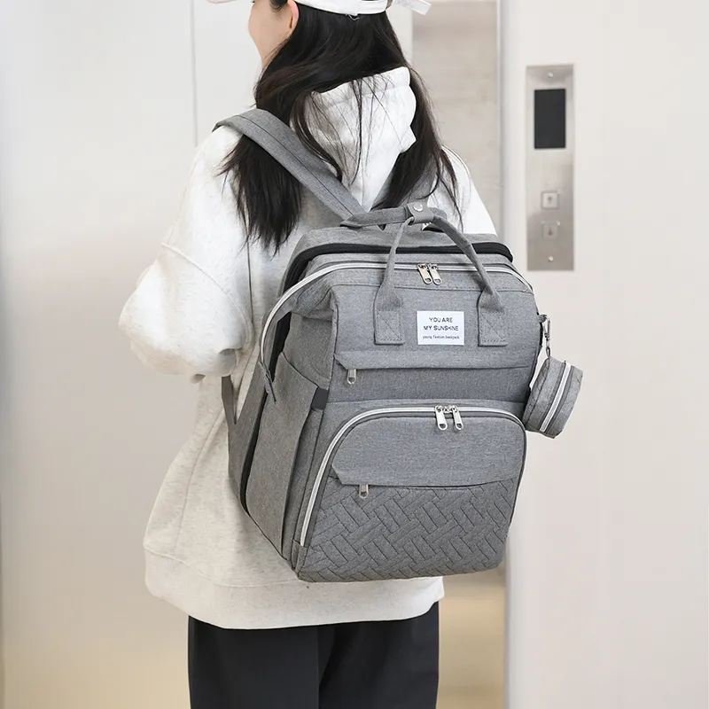 KINGSONS Oxford Backpack Unisex Gray/Black/Purple/Dark Blue/Pink-6