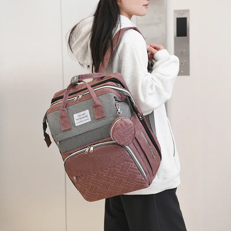 KINGSONS Oxford Backpack Unisex Gray/Black/Purple/Dark Blue/Pink-19