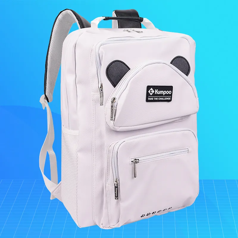 KUMPOO Badminton Racket Bags 2 Pcs Minimalist Style Backpack White Black Unisex Independent Shoe Compartment And Basket-3