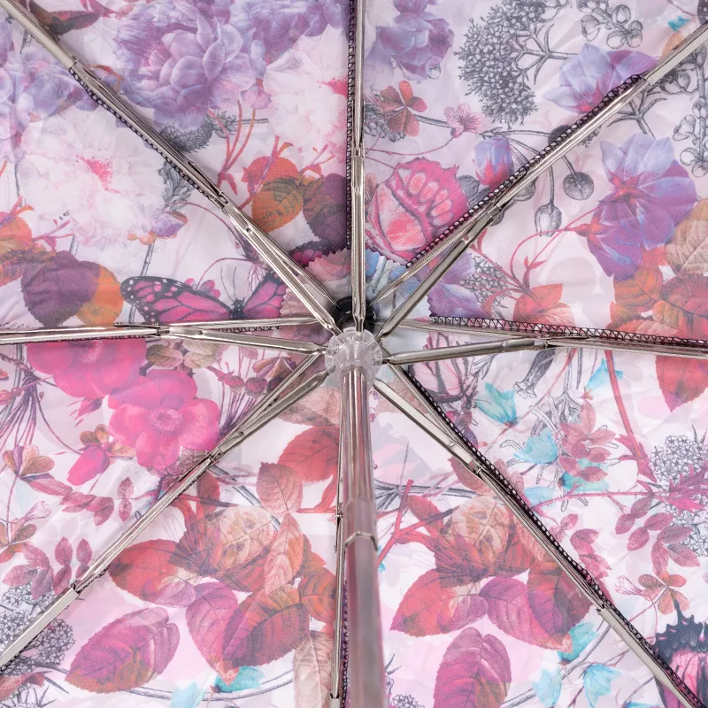 Pasotti Italy Version Butterfly Flower Umbrella With Brass Gold Plated Controller Foldable Sunny-4