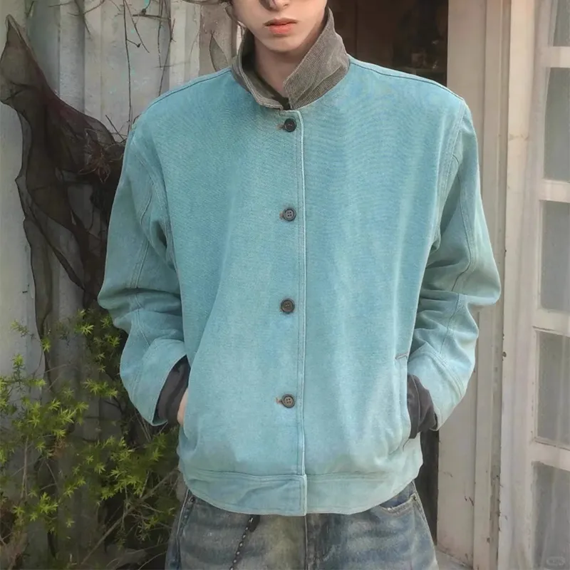 COOLALPACA Denim Jacket Unisex Turquoise-2