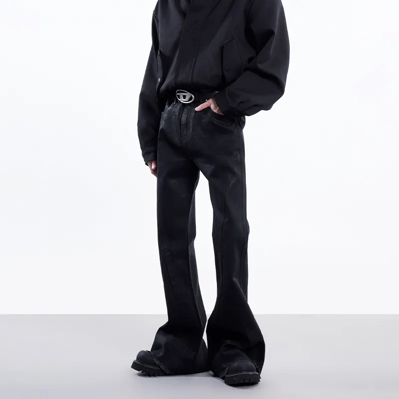 COOLALPACA Loose Fit Bootcut Jeans Unisex Black-3