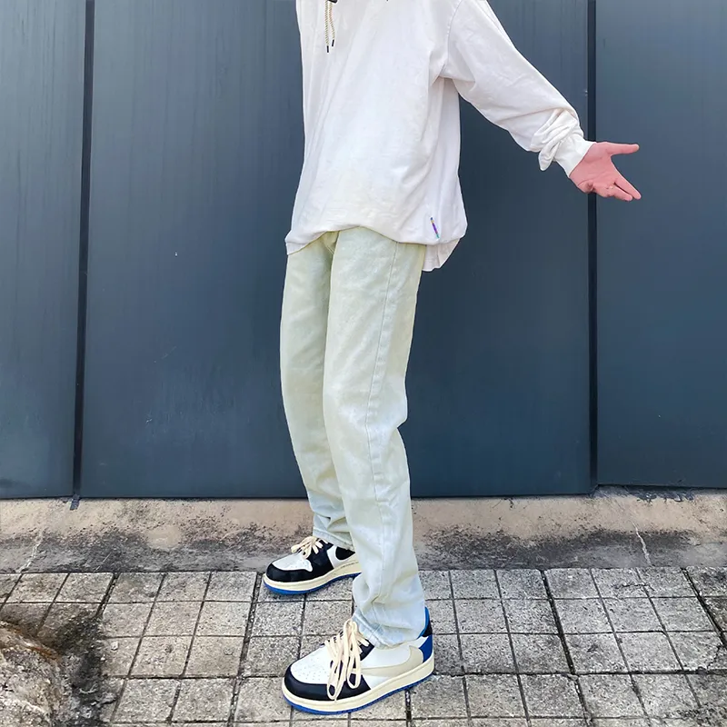 COOLALPACA Jeans Fall Unisex Yellow Mud Denim-4