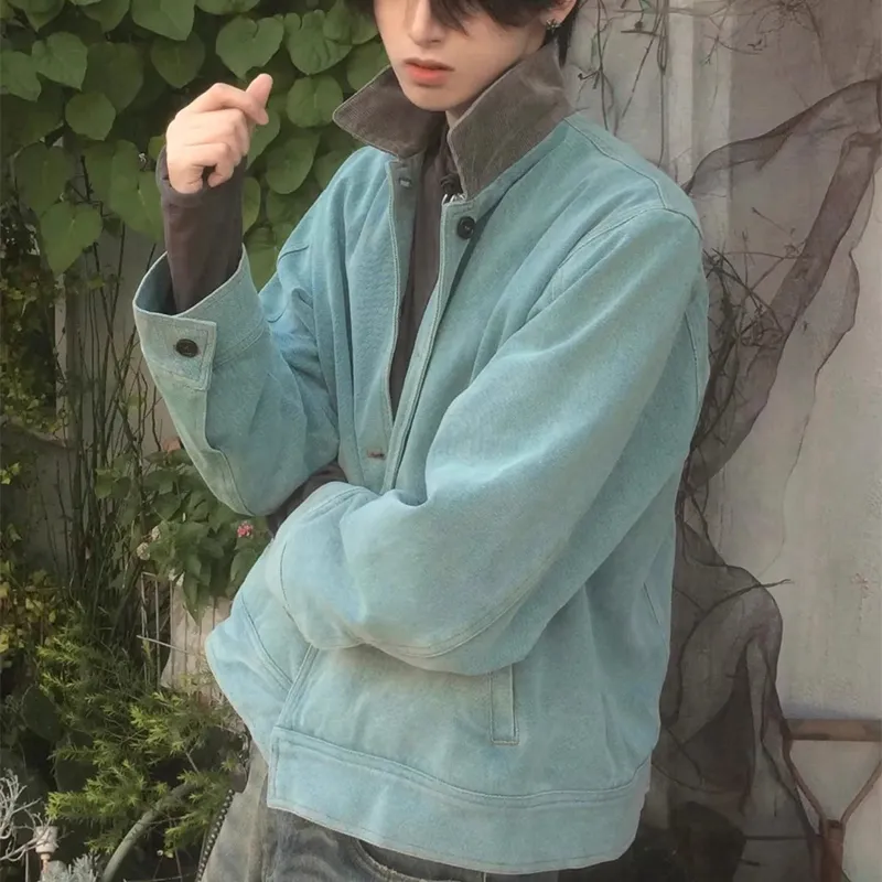 COOLALPACA Denim Jacket Unisex Turquoise-3