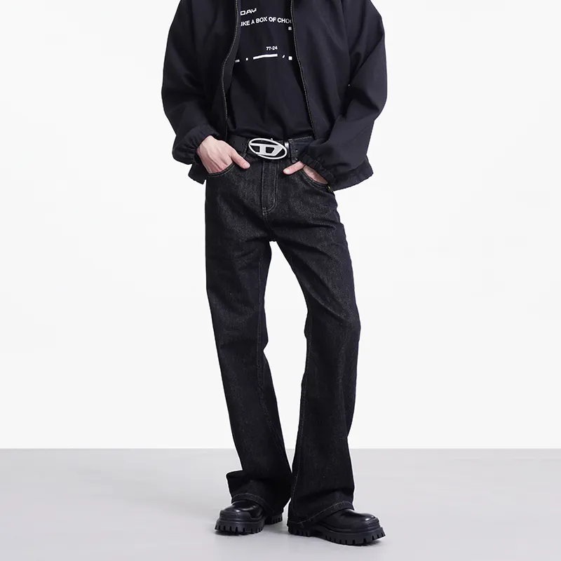 COOLALPACA Loose Fit Wide Leg Jeans Unisex Black-2