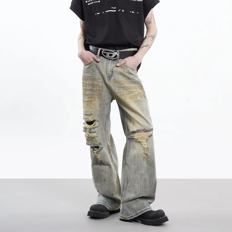 COOLALPACA Loose Fit Bootcut Jeans Unisex Rusty Blue-2