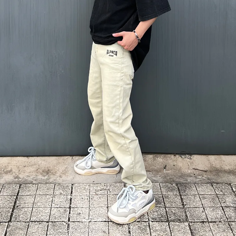 COOLALPACA Jeans Unisex Yellow Mud Denim-3