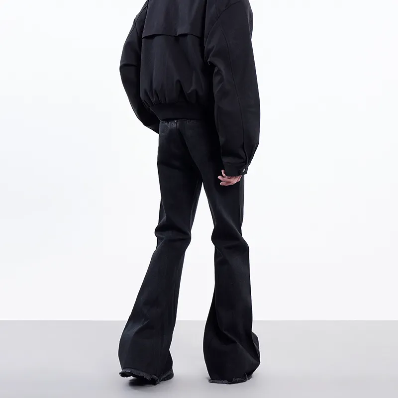 COOLALPACA Loose Fit Bootcut Jeans Unisex Black-4