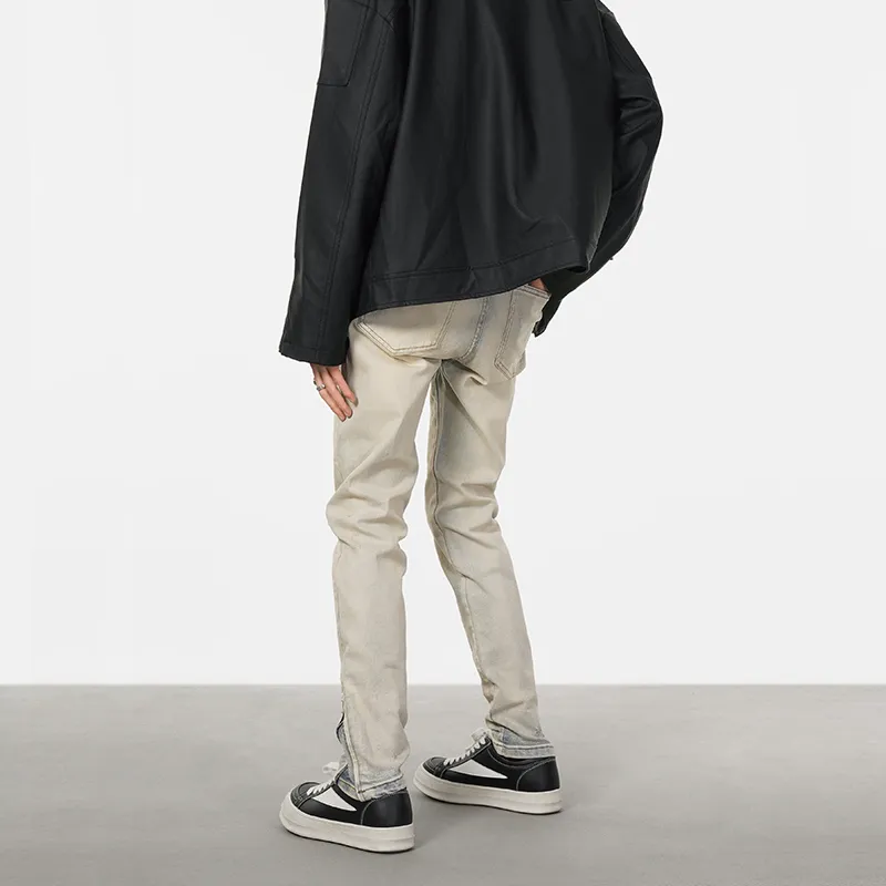 COOLALPACA Jeans Winter Unisex Yellow Mud Denim-4