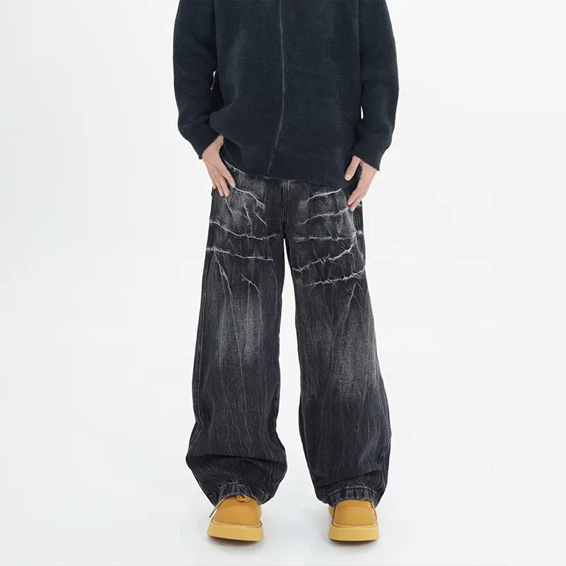 TESTUNG Loose Fit Straight Fit Jeans Unisex-13