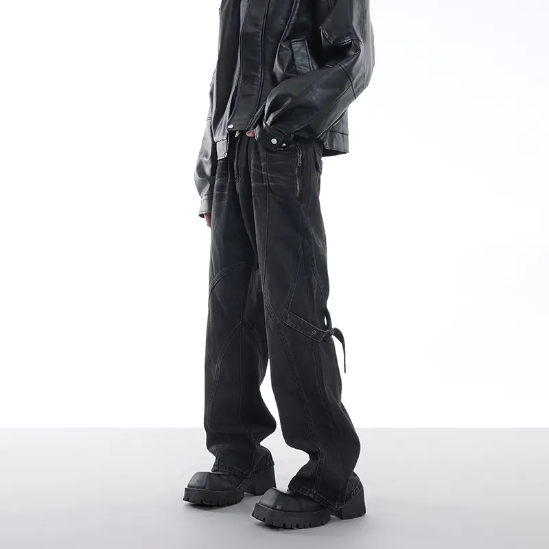 COOLALPACA Loose Fit Bootcut Jeans Unisex-3