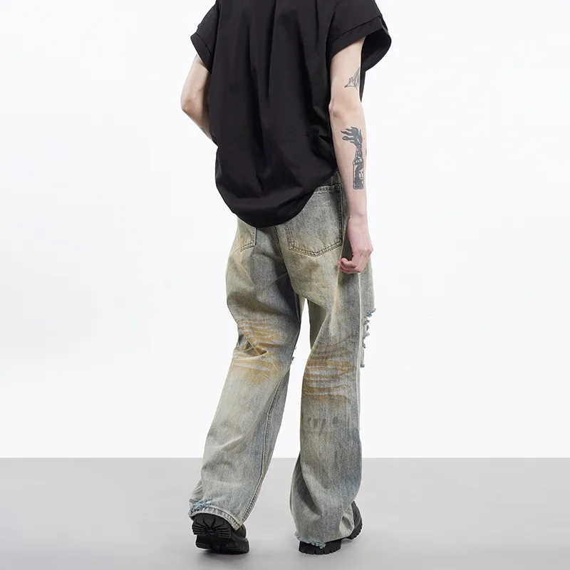 COOLALPACA Loose Fit Bootcut Jeans Unisex Rusty Blue-4