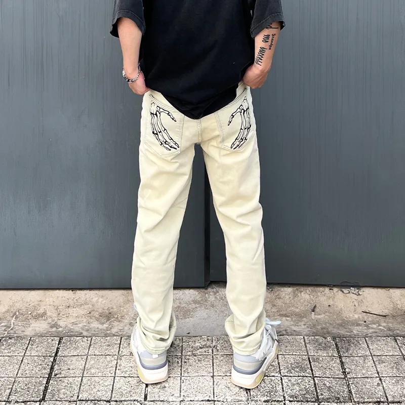 COOLALPACA Jeans Unisex Yellow Mud Denim-4