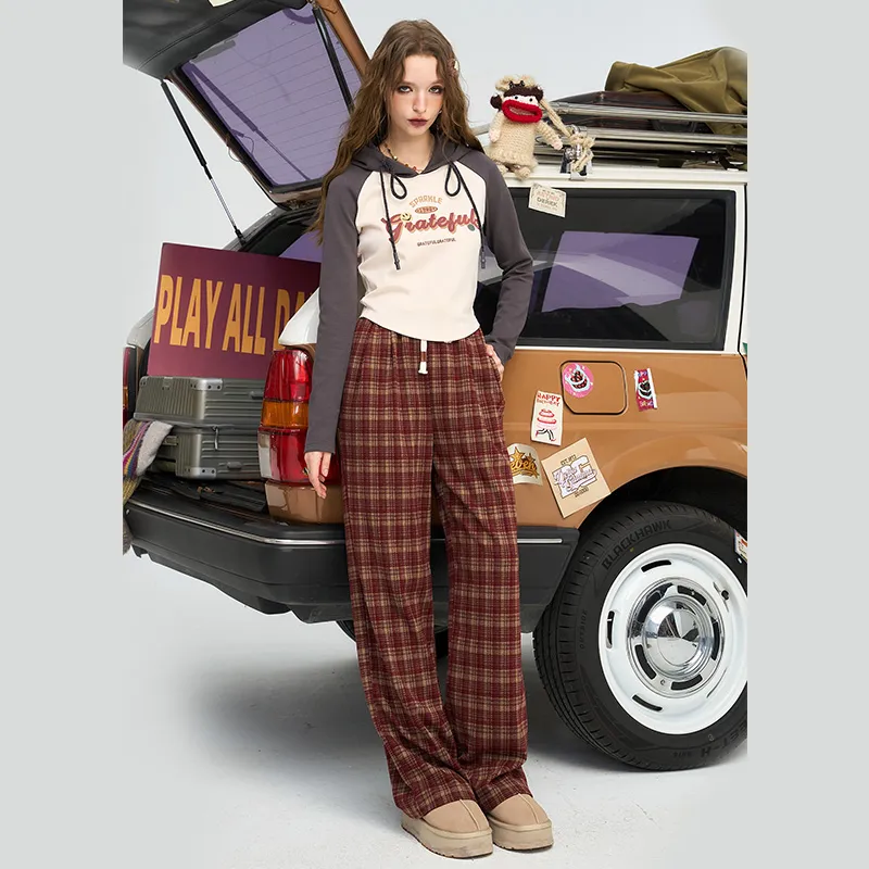 ELF SACK Casual Pants Women's Angora Red-5