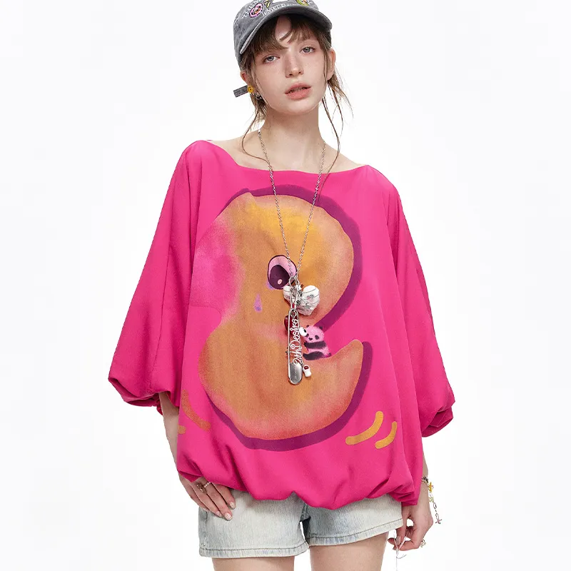 ELF SACK Chiffon Shirt Women's Fuchsia-2