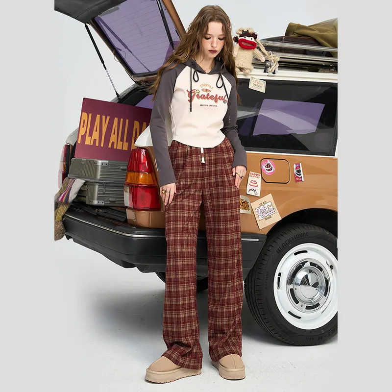 ELF SACK Casual Pants Women's Angora Red-4