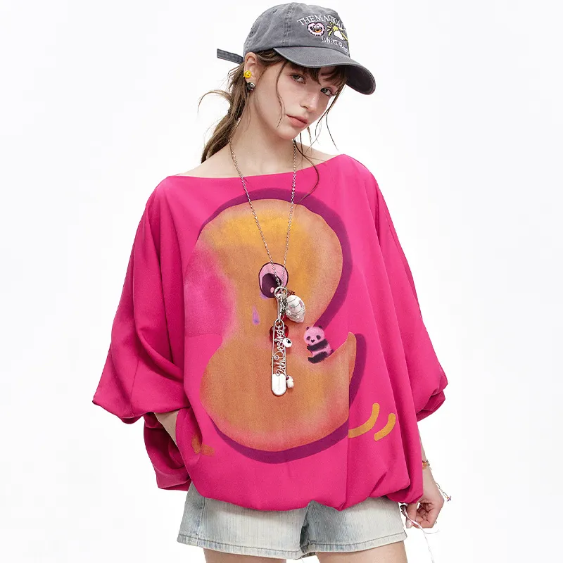 ELF SACK Chiffon Shirt Women's Fuchsia-3