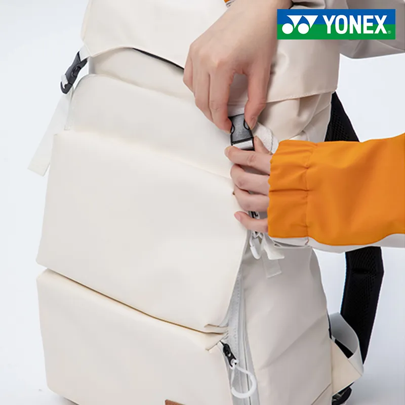 YONEX Badminton Racket Bags Can Hold 2 Pcs Racket Minimalist Style Fashion Backpack White Unisex-3