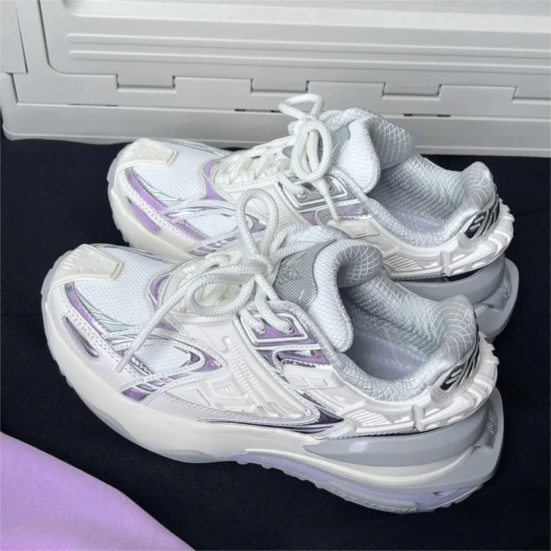 OGR Abrasion Resistant Height Increasing Low Top Running Shoes Unisex Liquid Metallic Silver-8