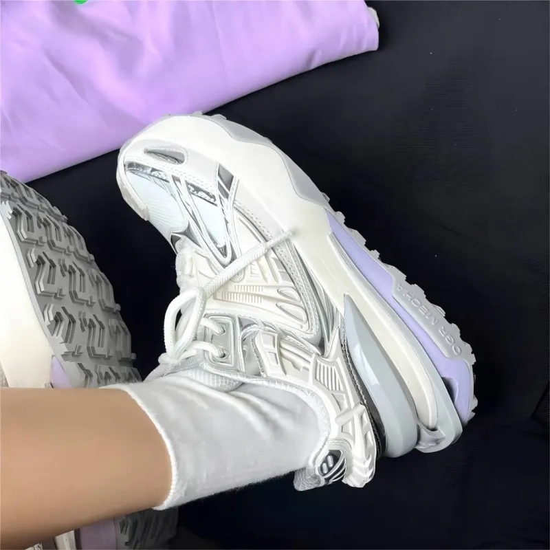 OGR Abrasion Resistant Height Increasing Low Top Running Shoes Unisex Liquid Metallic Silver-7