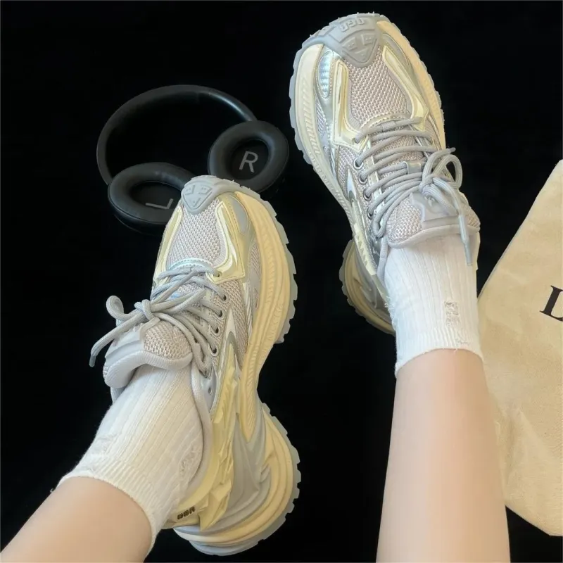 OGR Anti Slip Wear Resistant Low Top Running Shoes Unisex Light Gray Blue Oat Og Cream-6