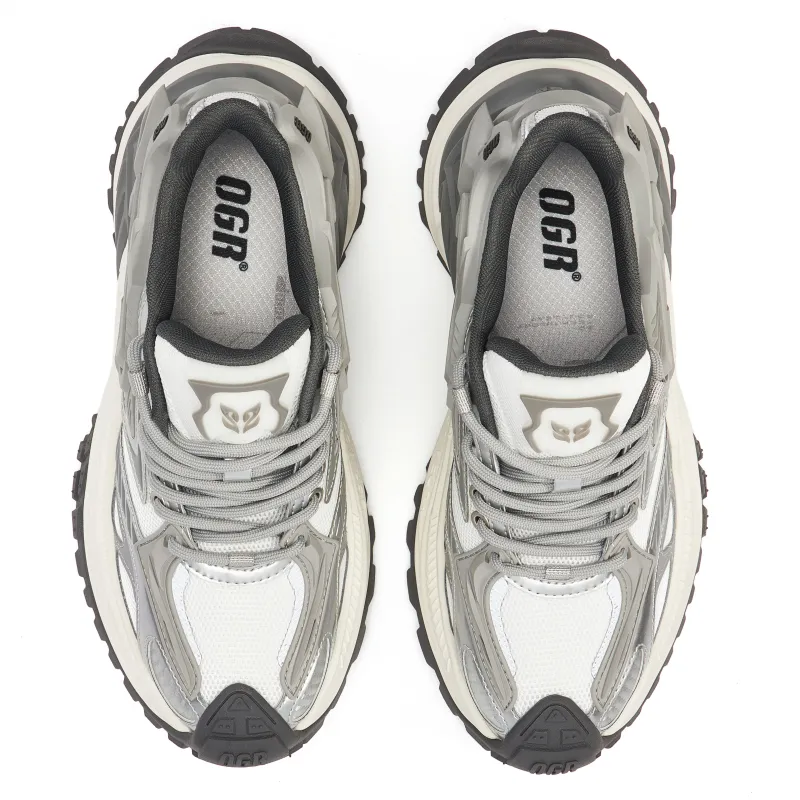 OGR Low Top Running Shoes Unisex Silver Gray, Premium Gray-3