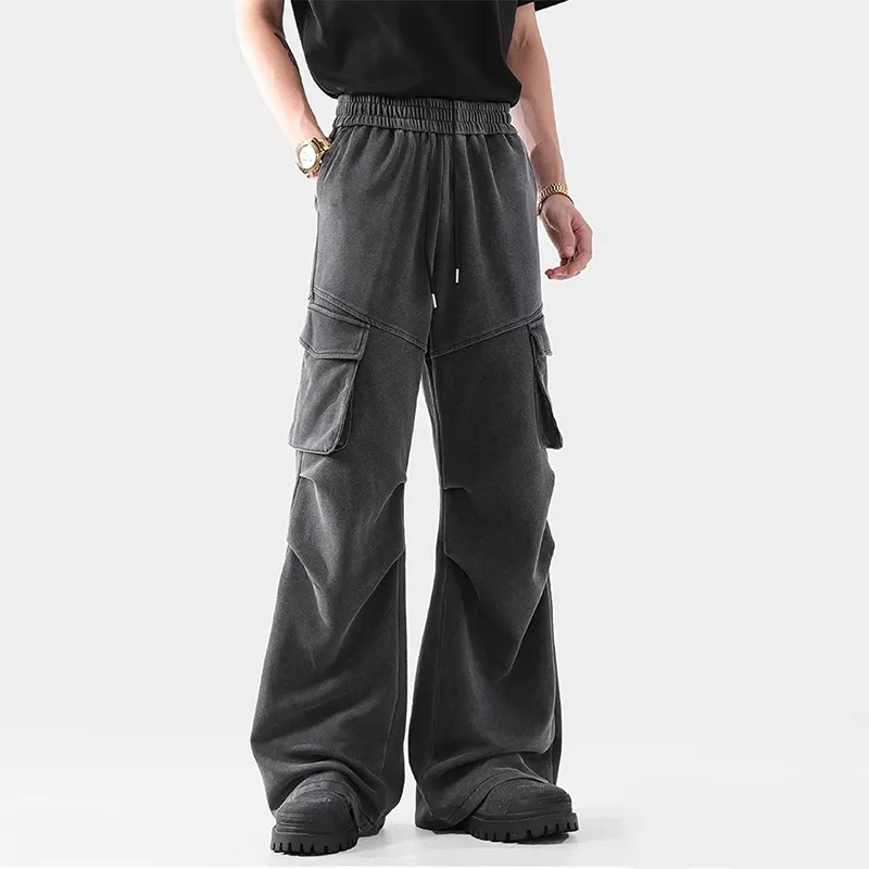 OCTO GAMBOL Casual Pants Unisex Washed Gray-4