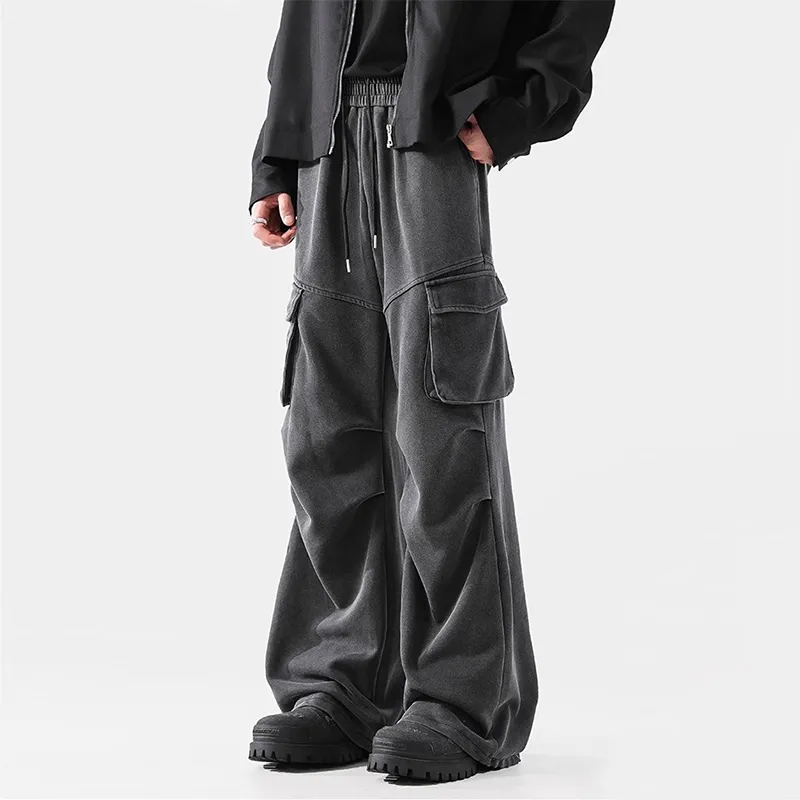 OCTO GAMBOL Casual Pants Unisex Washed Gray-5