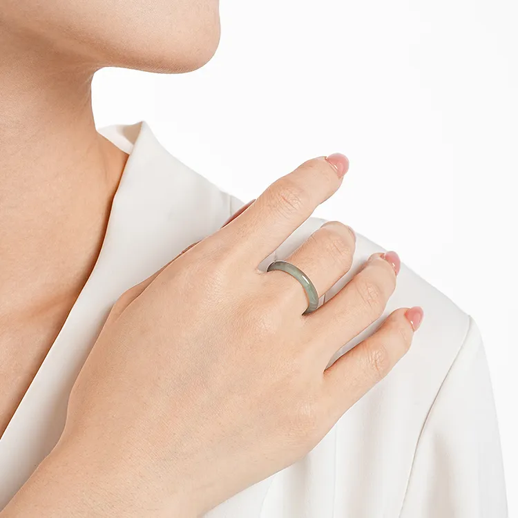 EZRA Bean Type Jadeite Rings Unisex-1