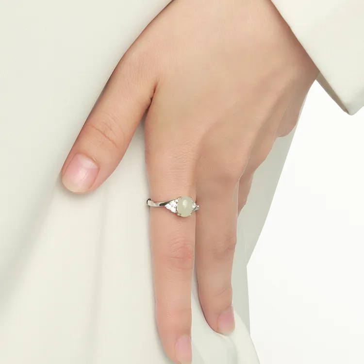 EZRA Hetian Jade Hetian Jade Rings Unisex White Jade-1