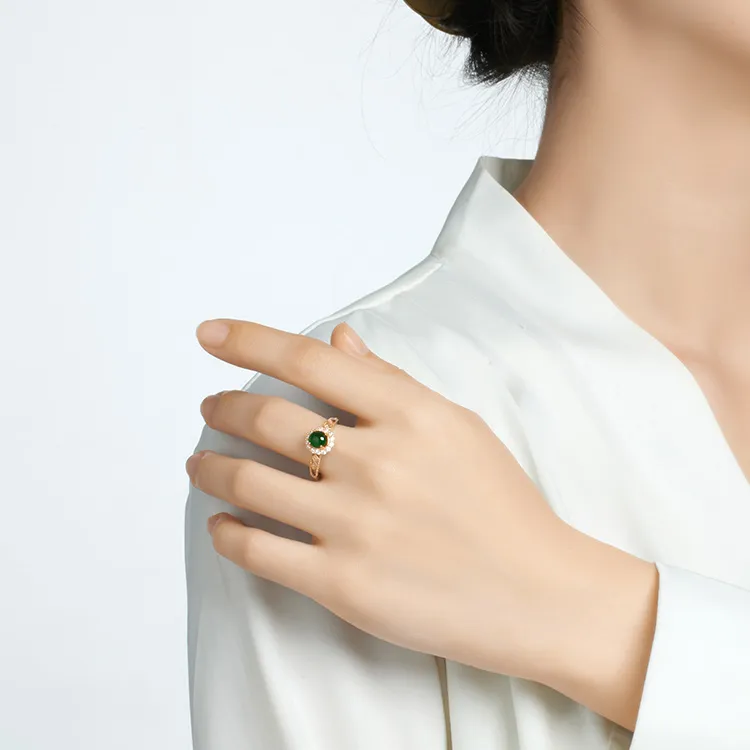 EZRA Ice Type Jadeite Rings Unisex-2