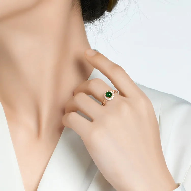 EZRA Ice Type Jadeite Rings Unisex-1