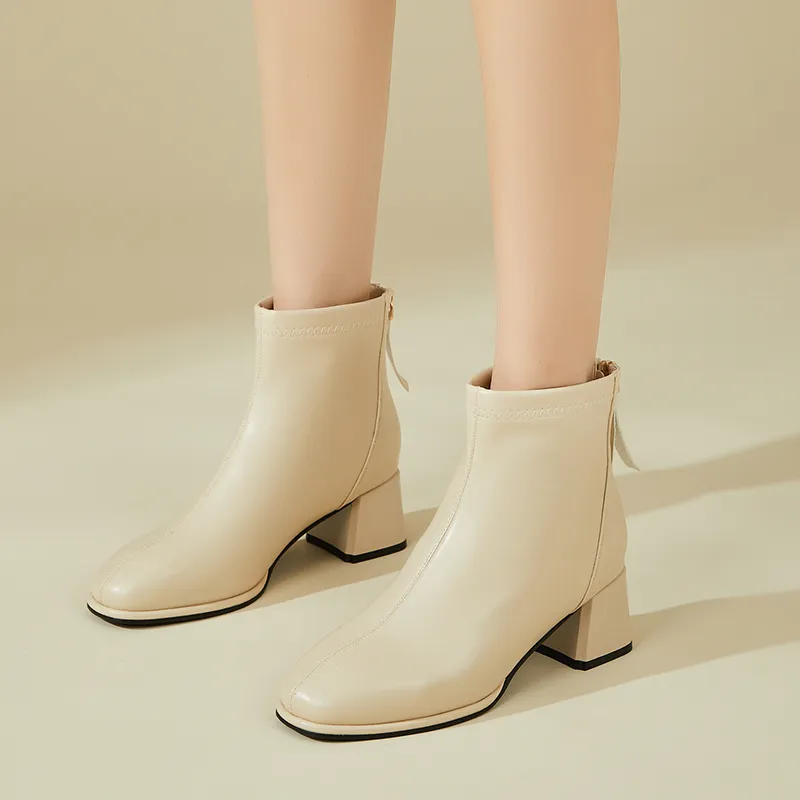 DAPHNE Ankle Boots Women's Black/Beige-13