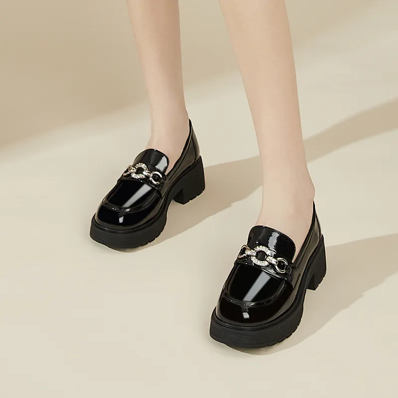 DAPHNE Loafers Women's Black/Beige-5